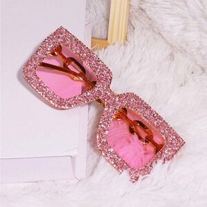 Pink Glitter Sunglasses